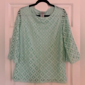 Mint Green Lace Women's Top